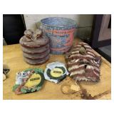 Ceramic Insulator, Minnow Bucket, Decor. mask,