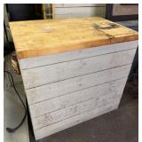 Butcher Block Prep Table: 36"x24"x34", 1 3/4 Thick