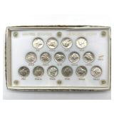 (15) 1940s Mercury Dimes in Plastic Case