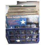 County Vinyl Record Albums in Crate- contents