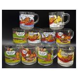 (10) Vintage McDonald's Garfield Glass Mugs 3.5'