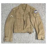 WWII Army Coat Size 38R- hole noted on sleeve