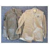 Vintage Army Jacket, Shirt, and Pants - holes