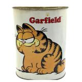 Vintage Garfield Metal Waste Basket 13' Tall-