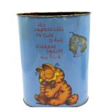 Vintage Garfield Metal Waste Basket 13' Tall