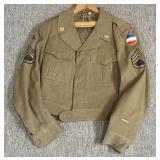 WWII Army Coat Size 42L- holes noted on sleeve