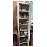 Vintage Wooden Cabinet & Contents18"x13"x68"