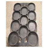Cast Iron Oval Shapes Cornbread Pan 13.5" x 7"
