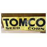 Vintage Tomco Seed Corn Metal Sign 35.5" x 12"