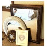 Wicker Framed Mirror, Mirror, and Wall Decor