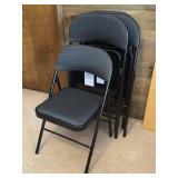 (4) Metal Folding Chairs with Upholstered Seats
