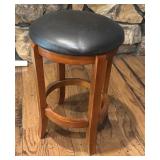 Wooden Stool, Upholstered Top 24"