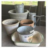 Planters - largest one in back is plastic 12" x