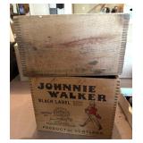 Vintage Johnnie Walker and Remington Wood Crates