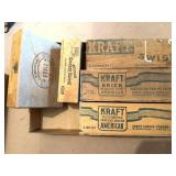 Vintage Wood Cheese Boxes and Cigar Box