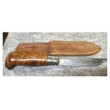 Custom Knife, Burled Handle 4" Blade