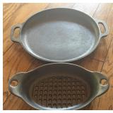 Handled Cast Iron Pan and Cast Iron Grill Pan