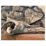 Quail Figures in Nest Tree Piece 23" x 14" x
