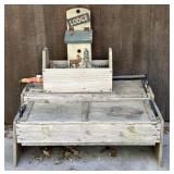 Wood Benches/Planters, Planter, and Birdhouse -