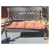 Metal Bench with Cushion 48" x 24" x 37"