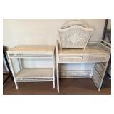 Wicker Desk 30"x16"x34", Shelf 28"x11"x30"