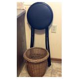 Folding Stool and Basket- basket is 13" x 12.5"