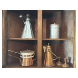Copper Kettle, Candlesticks, Double Boiler, Metal