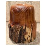 Handmade Wood Candleholder by Larry Pacey 6" Tall