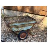 Metal Wheelbarrow Planter- full of soil
