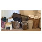 Contents of Closet, Baskets, Towels, Hangers