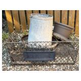 Galvanized Chicken Feeder, Metal Planter Basket,