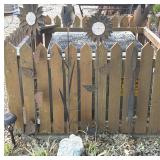 Flower Metal Yard Art, Plastic Rabbit, and Solar