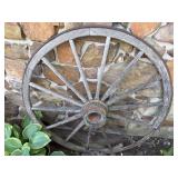 Antique Wood Wagon Wheel 52"