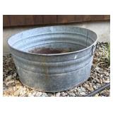 Galvanized Wash Tub 24.5" x 11.5"- hole noted