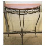 Half-Circle Metal Base Table 29" x 14" x 32"