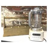 Ninja Blender and Wood Toolbox Shaped Organizer