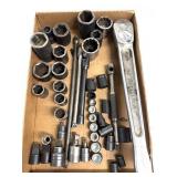 3/4 Drive Ratchet, Sockets 1/2, 3/4 Drive. Some