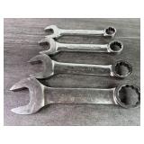 (4) Snap-On Stubby Wrenches  1 3/8, 1 1/8, 15/16,