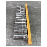(13) Gearwrench Chrome Deep Sockets, Metric