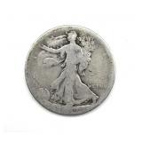 Illegible Date Walking Liberty Half Dollar