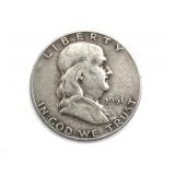 1951-S Franklin Half Dollar
