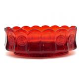 Fostoria Ruby Red Coin Glass Oval Dish 9" x 5.5"