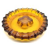 Fostoria Amber Coin Glass Ashtray 10"