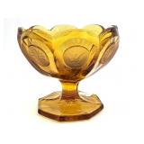 Fostoria Amber Coin Glass Compote 4.25" x 4"