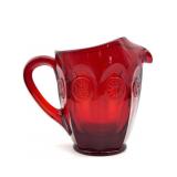 Fostoria Ruby Red Coin Glass Pitcher 6.75" -