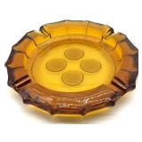 Fostoria Amber Coin Glass Ashtray 8"