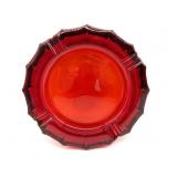 Fostoria Ruby Red Coin Glass Ashtray 8"