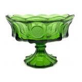 Fostoria Emerald Green Coin Glass Compote Dish 9"