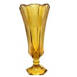 Fostoria Amber Coin Glass Footed Vase 8"