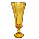 Fostoria Amber Coin Glass Footed Vase 8"